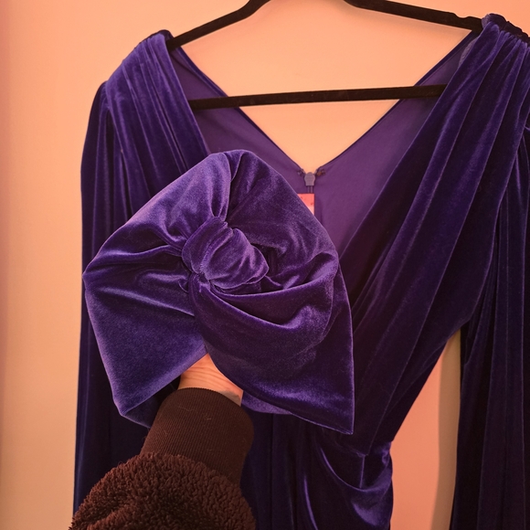 Micheline Pitt Film Noir Blue Velvet Gown With Turban Size Large - Picture 7 of 7